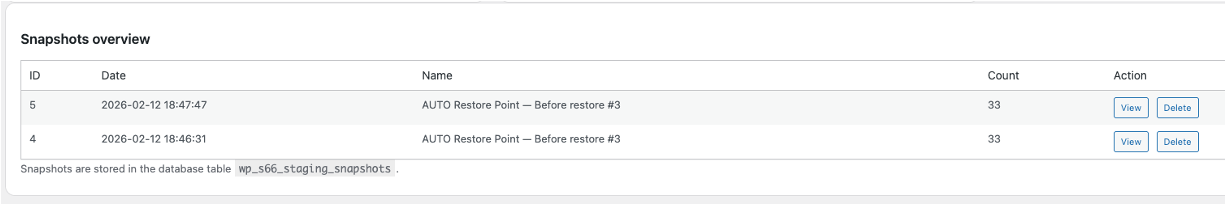 Staging Snapshot (save/restore customization settings) - Image 4